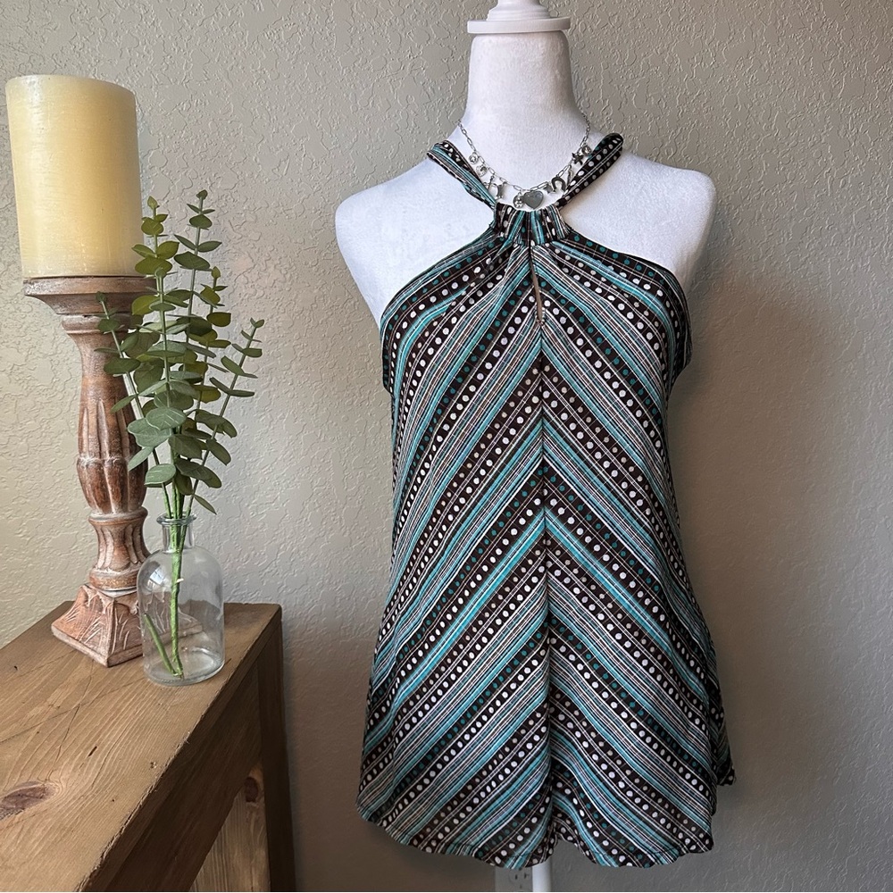 American Vintage Chevron Camisole - Teal and Brown